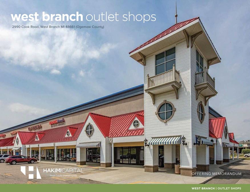 West Branch Outlet Shops 2990 Cook Road, West Branch, MI Retail
